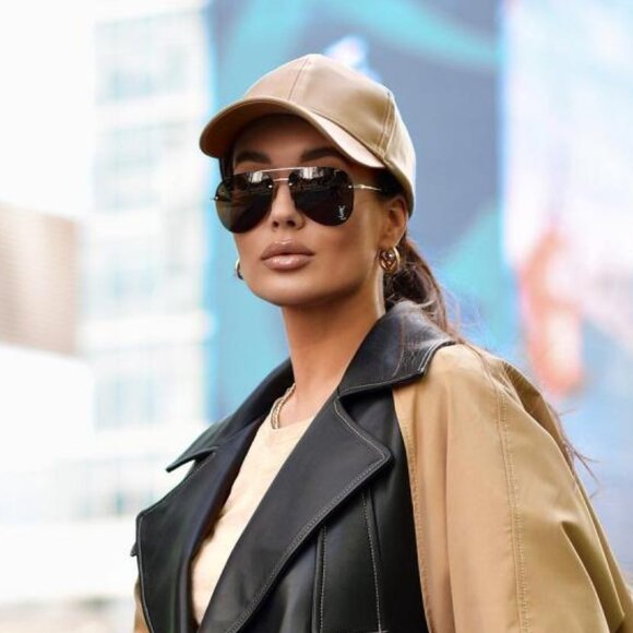 Saint Laurent CLASSIC 11 M 003 Sunglasses Gold Aviator Frame, Green Lenses - Picture 2 of 11